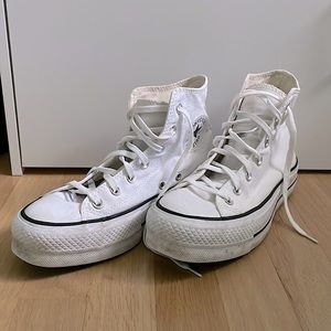 high top white platform converse